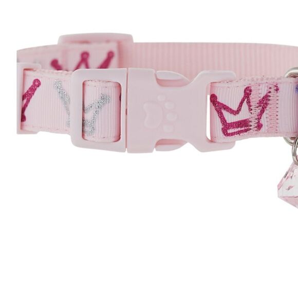 ‎Top Paw® Princess Dog Collar pink bow crown tiara gem - Picture 3 of 9